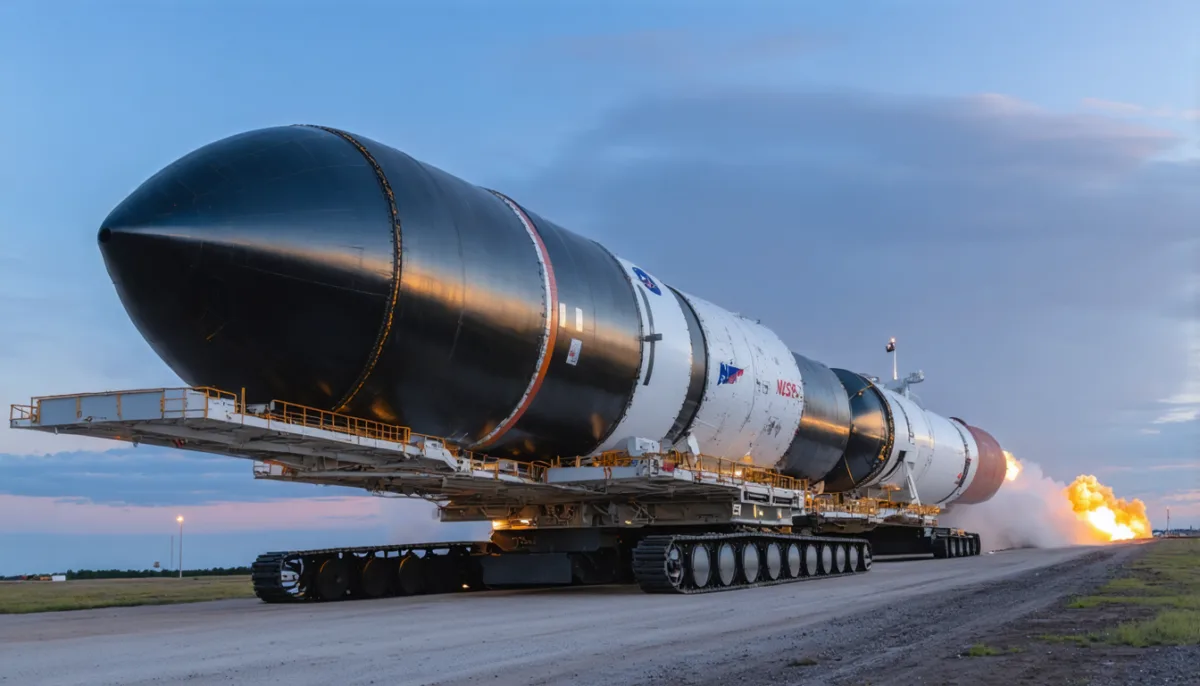 découvrez l'incroyable opération de la nasa transportant une charge gigantesque équivalente à 80 baleines bleues sur 7 kilomètres, un chantier monumental qui s'étendra sur toute une journée.