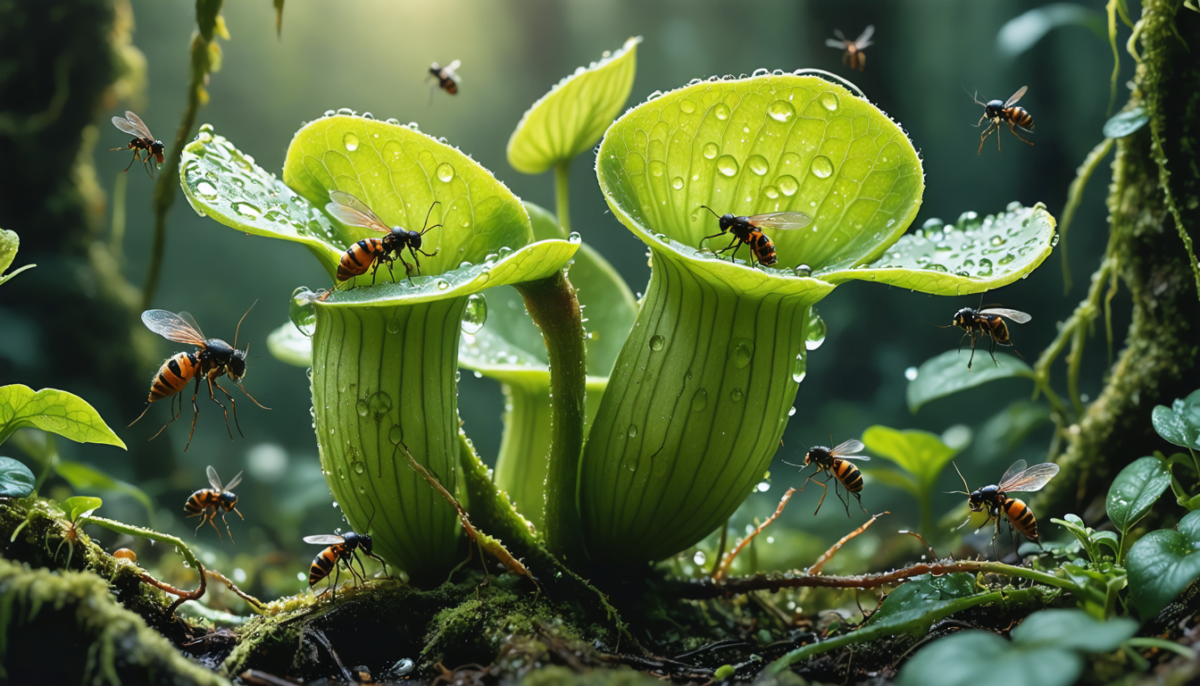 découvrez comment une plante japonaise trompe les mouches en imitant l'odeur des fourmis blessées, un procédé ingénieux pour assurer sa reproduction.