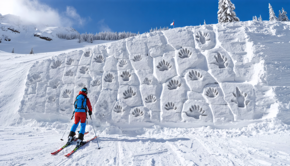 découvrez une merveille préhistorique révélée sous la poudreuse des jeux olympiques : un « mur » d’empreintes de dinosaures vieux de 210 millions d’années retrouvé sous les pistes de ski.