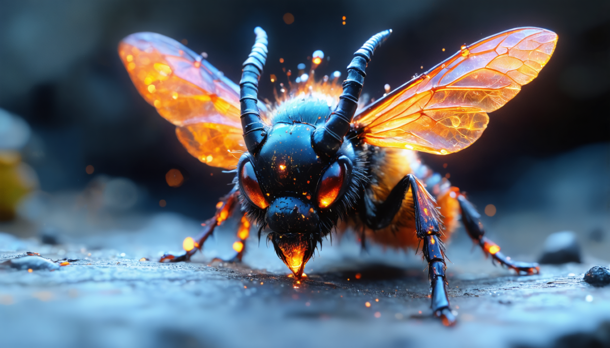 découvrez un mini démon ailé : une nouvelle espèce d'abeille aux cornes étranges et au nom infernal qui fascine les scientifiques et les passionnés de nature.