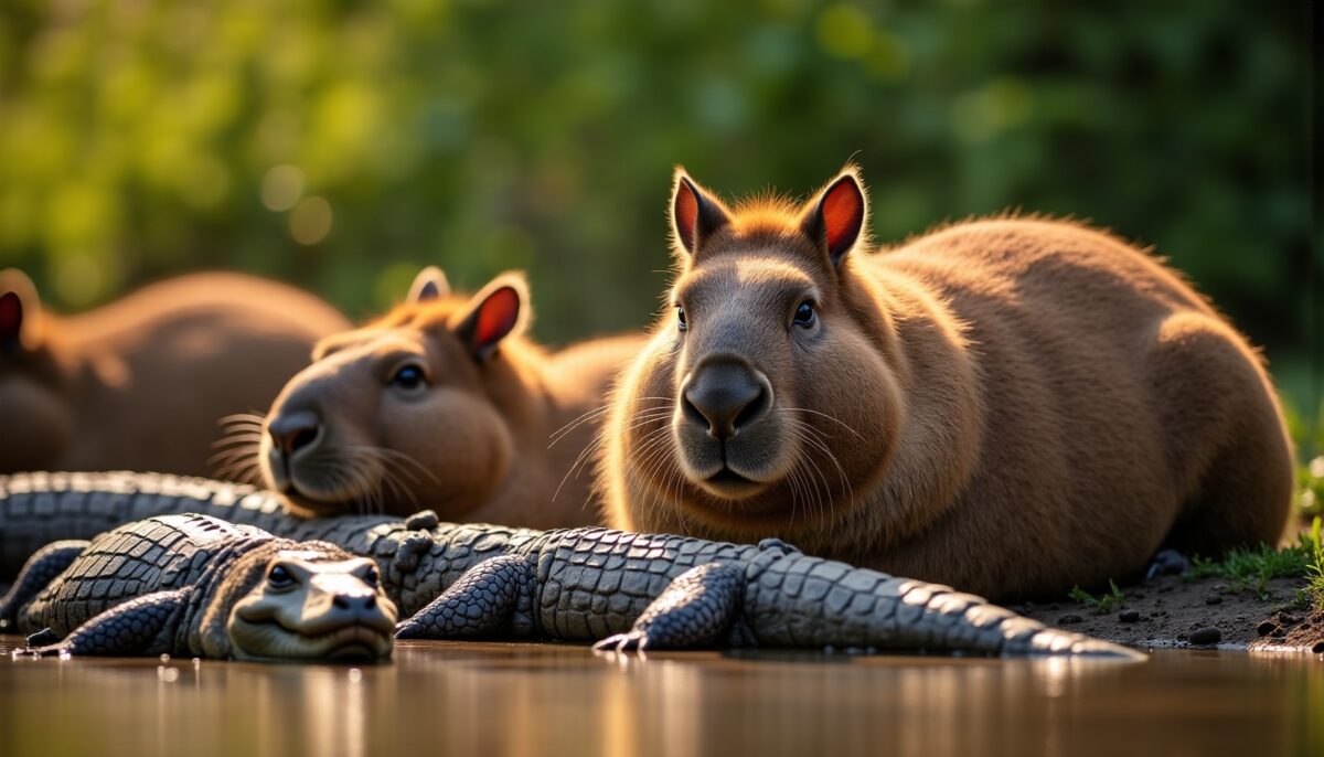 Comment les capybaras dorment paisiblement aux côtés des caïmans sans devenir leur repas