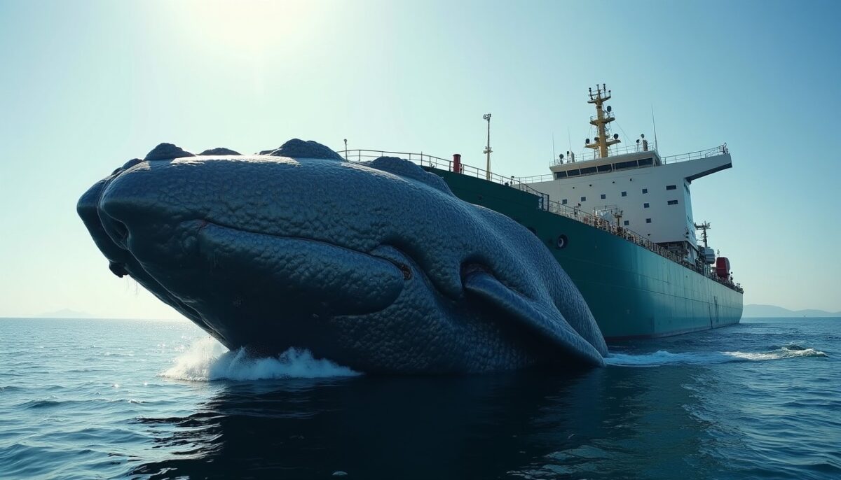 Depuis 1998, cette baleine bleue accroché à la proue d’un pétrolier continue de révéler les secrets de son huile